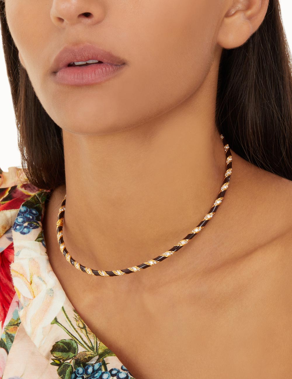 Candy Stripe Pave Choker