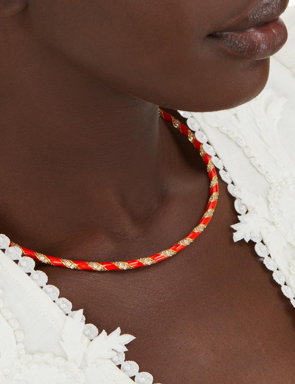 Candy Stripe Pave Choker