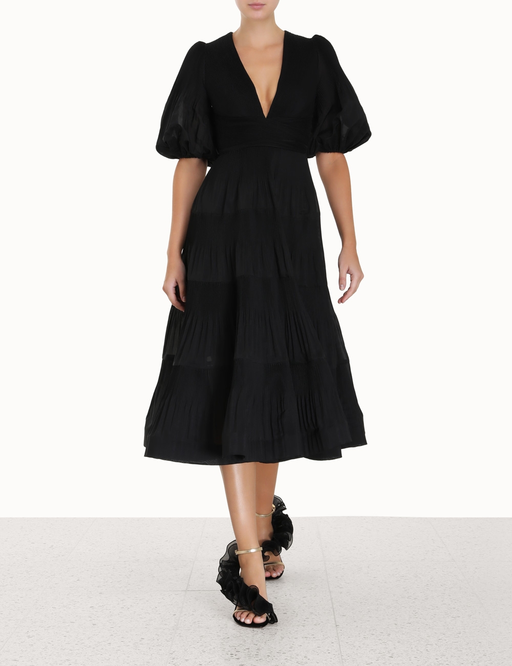 Pleated Midi Dress