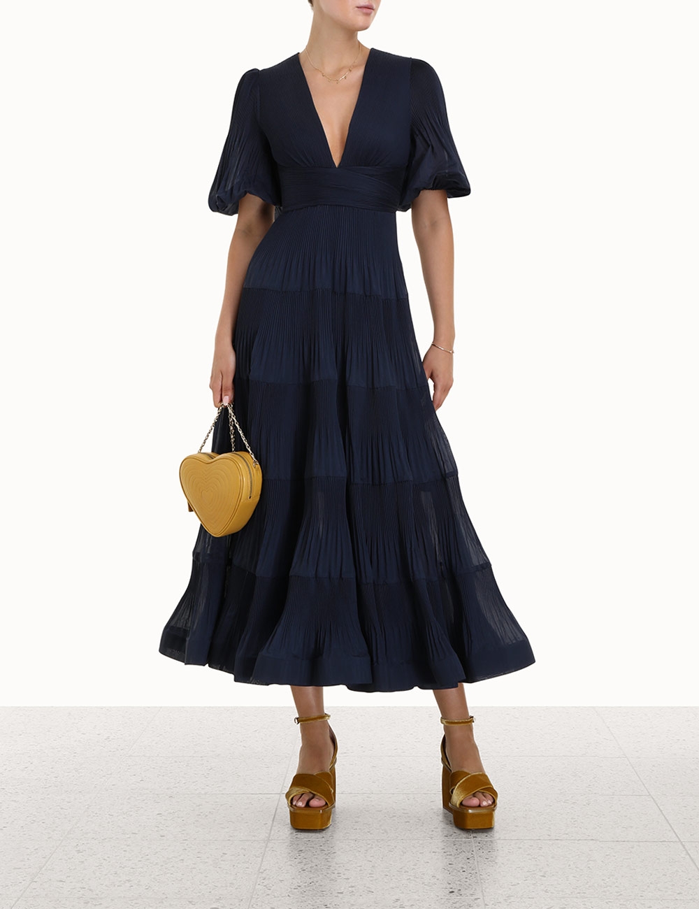 navy midi dress