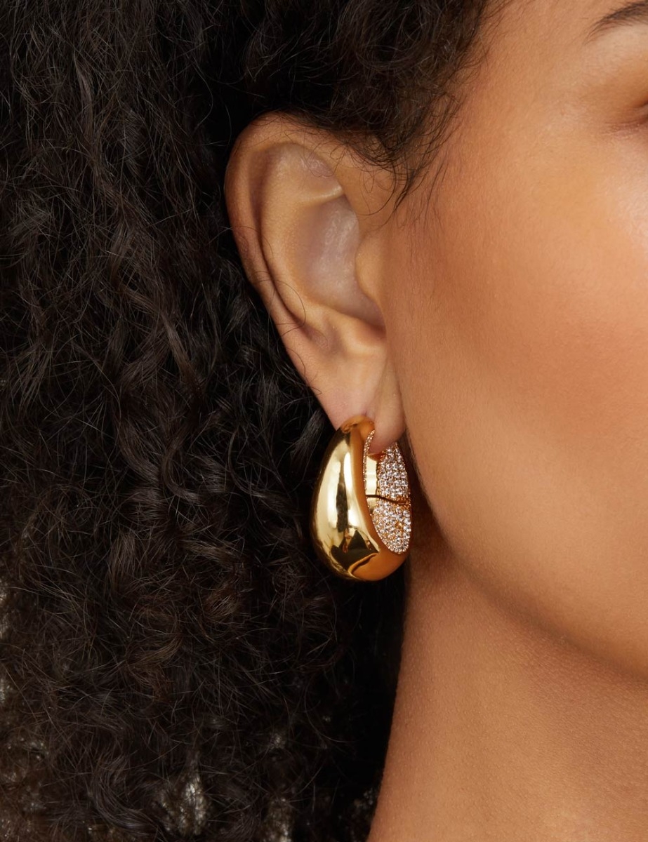 Carved Pave Hoops