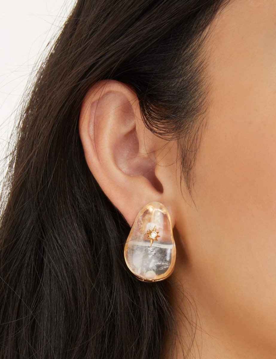 Crystal Pebble Earrings