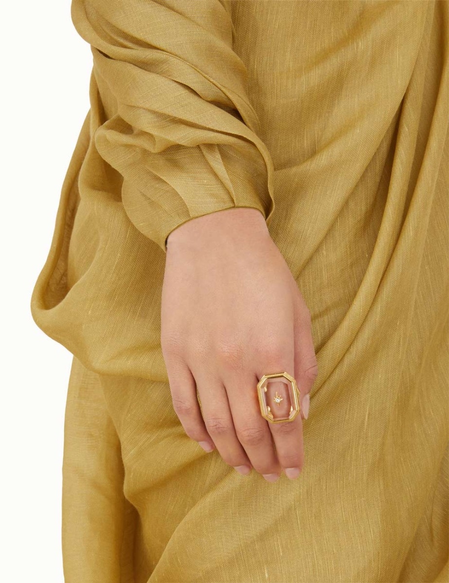 Crystal Signet Ring