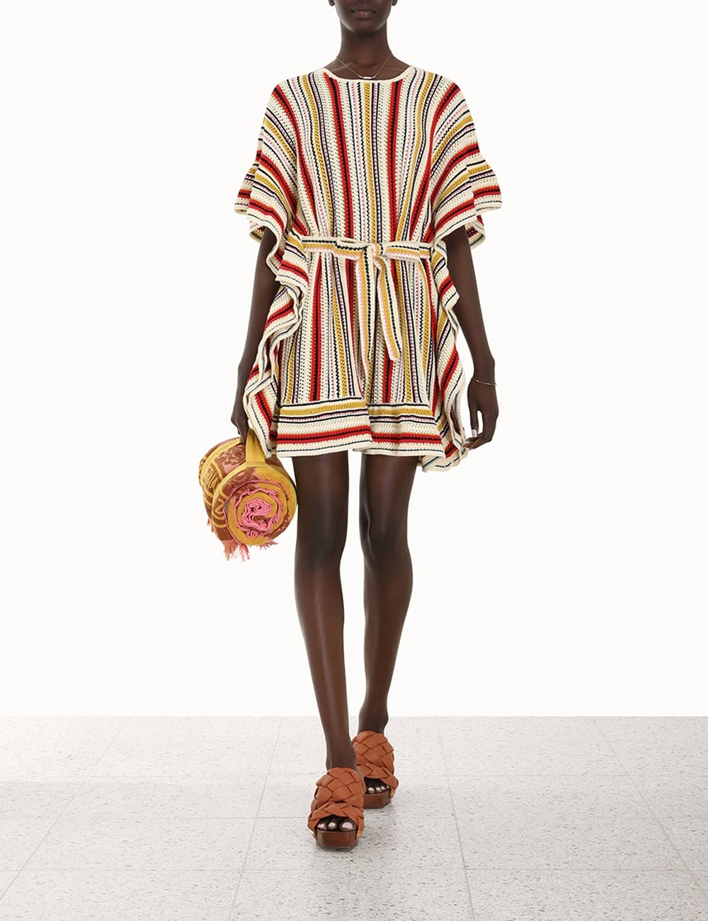 Vitali Multi Stripe Poncho