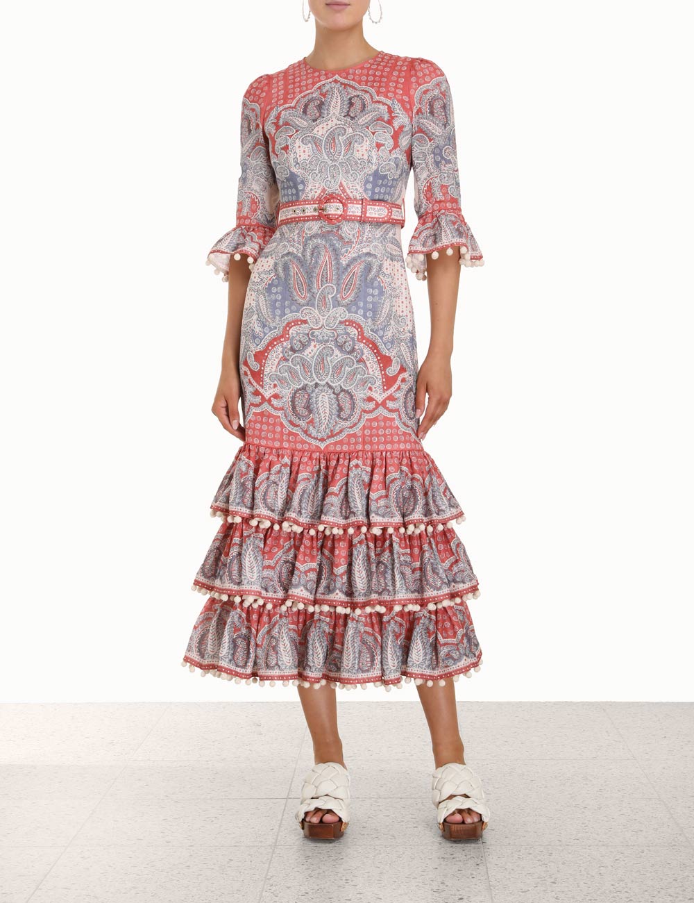 Vitali Tiered Hem Midi Dress