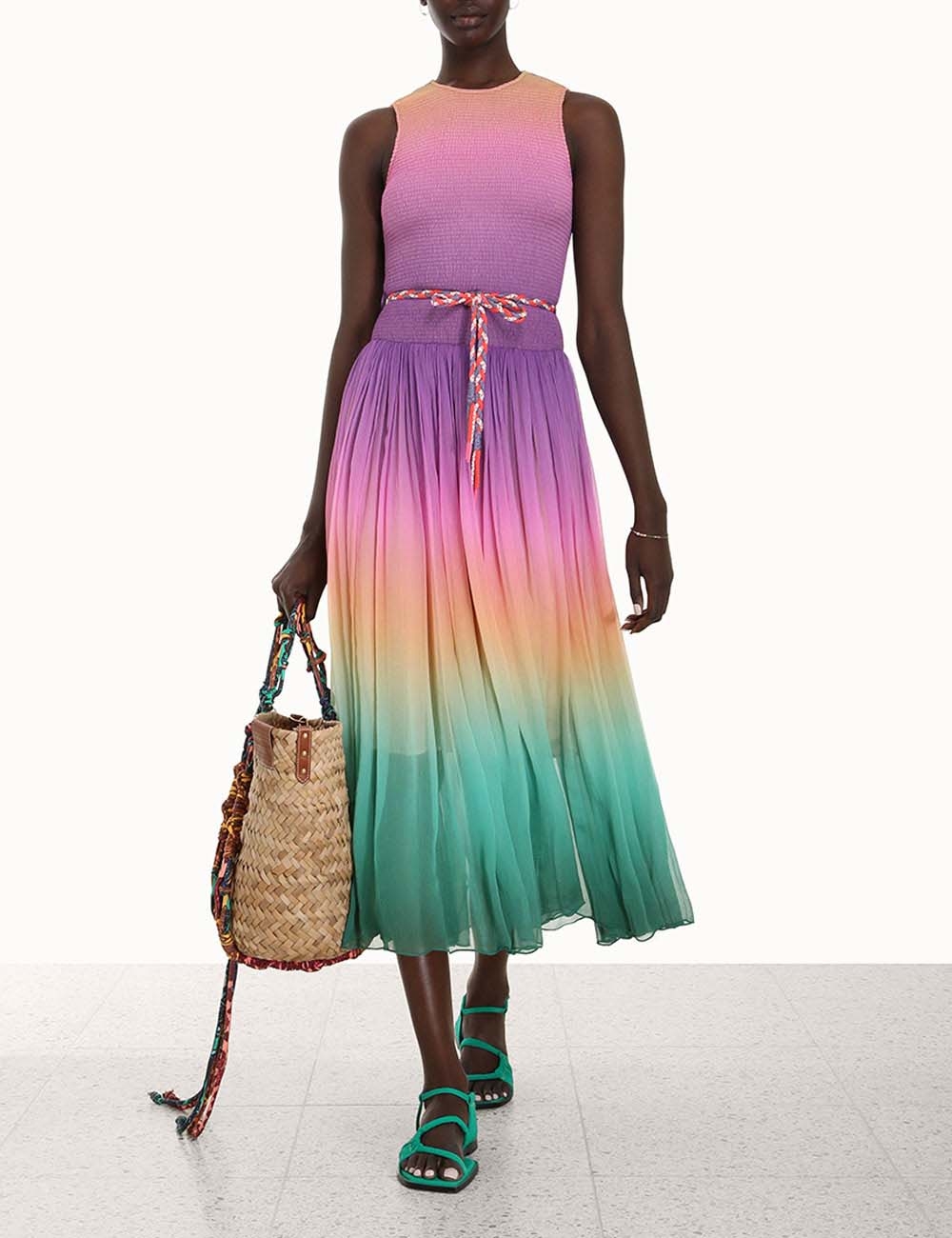 Cira Shirred Midi Dress 