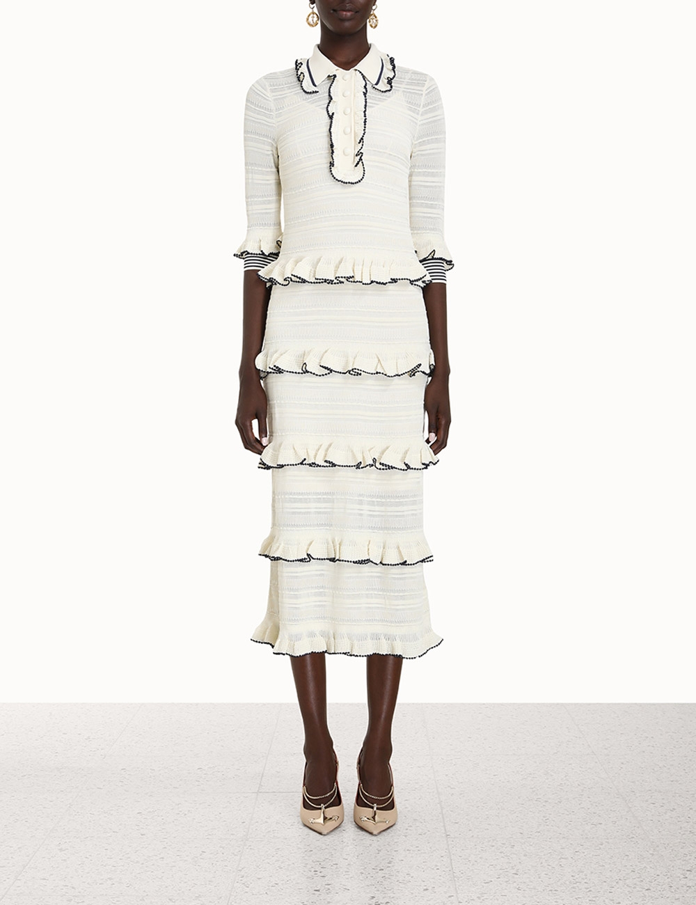 High Tide Frill Midi Dress