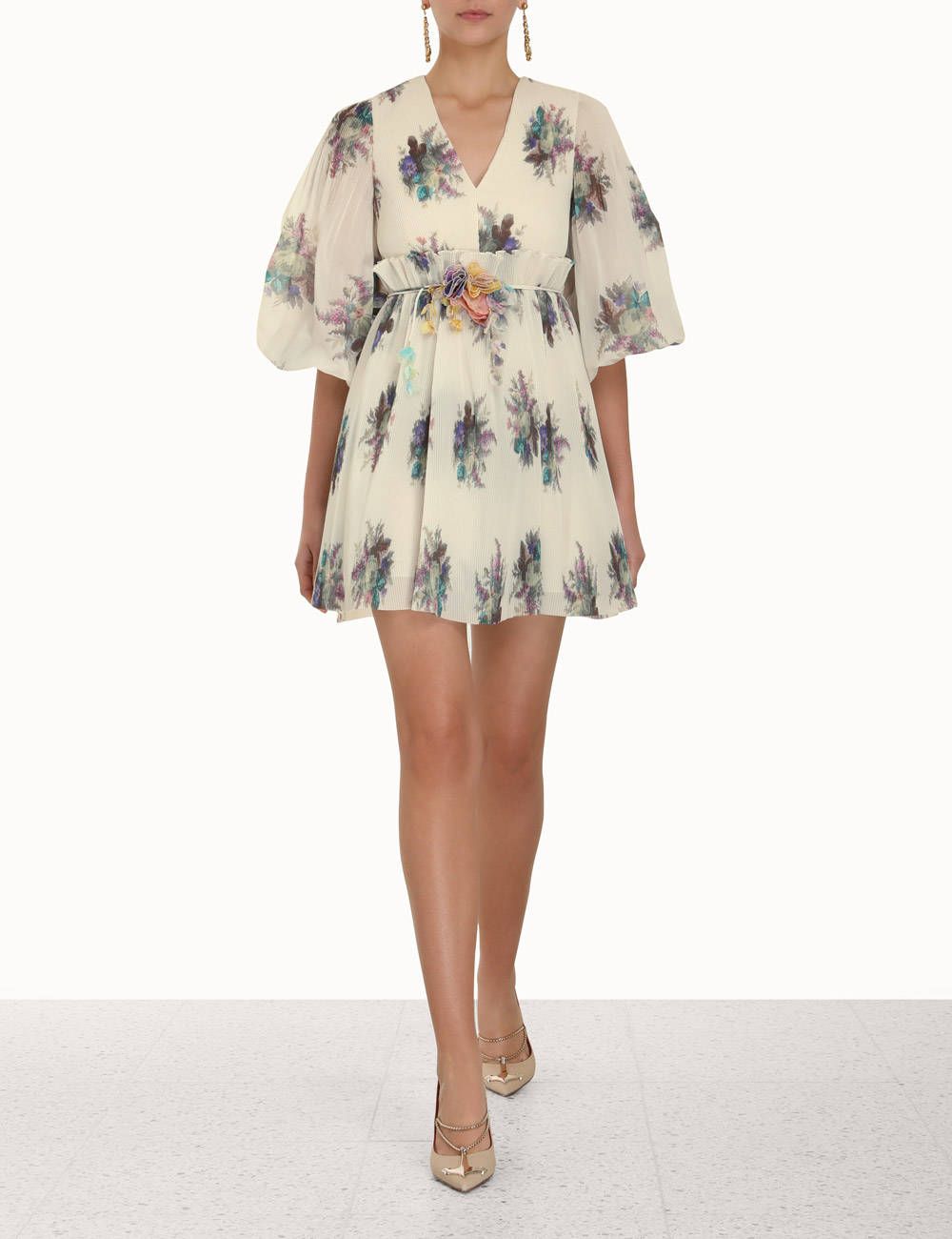 Pleated Mini Dress