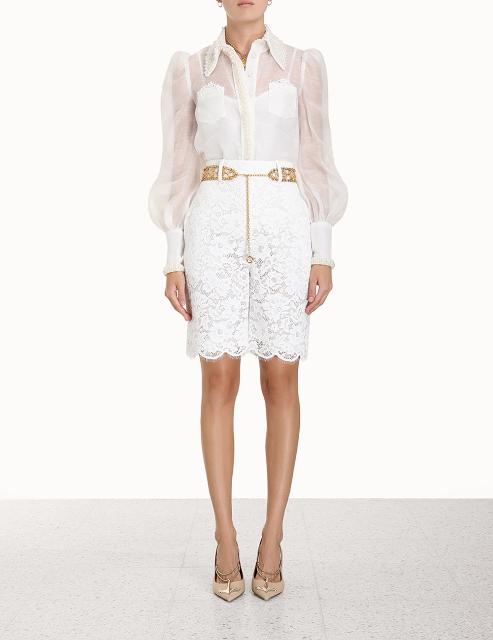 High Tide Lace Long Line Short