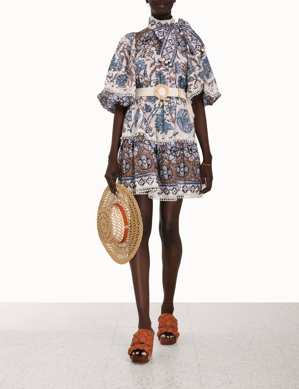 Vitali Tie Neck Mini Dress