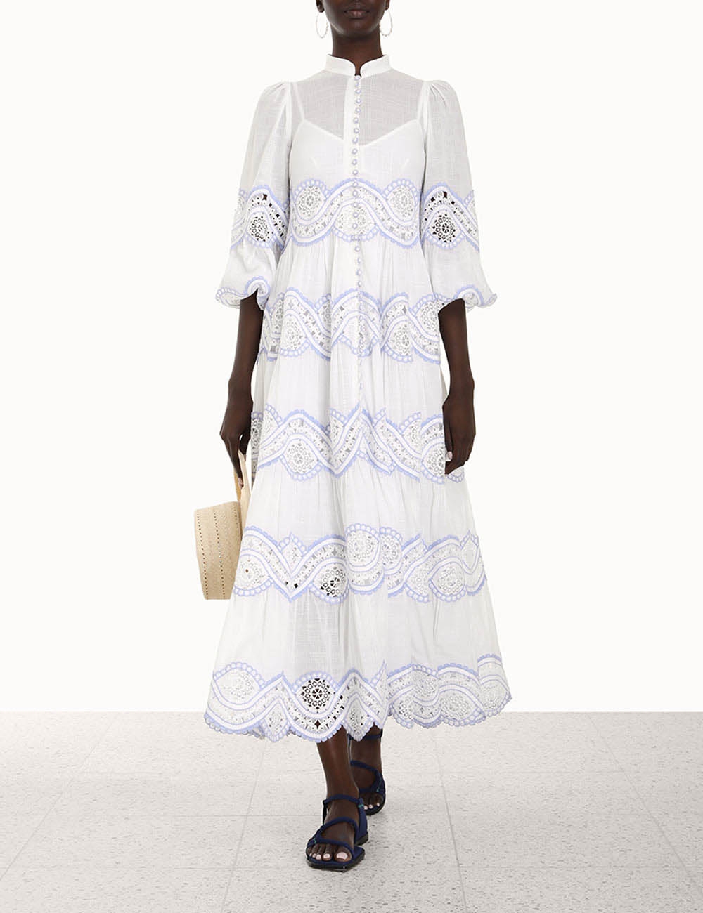 Cira Tiered Trimmed Dress 