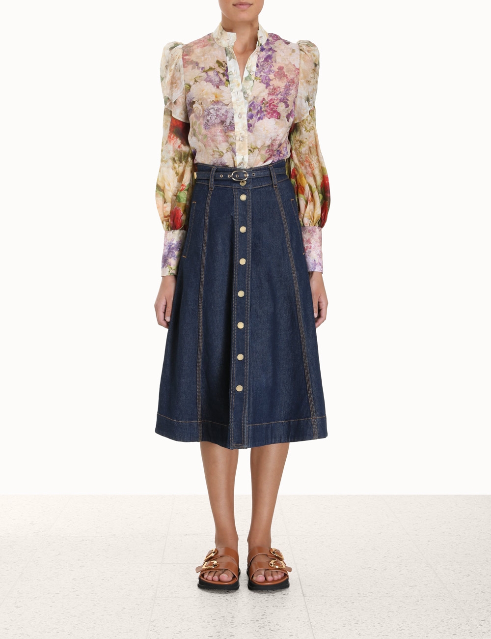 A Line Denim Skirt