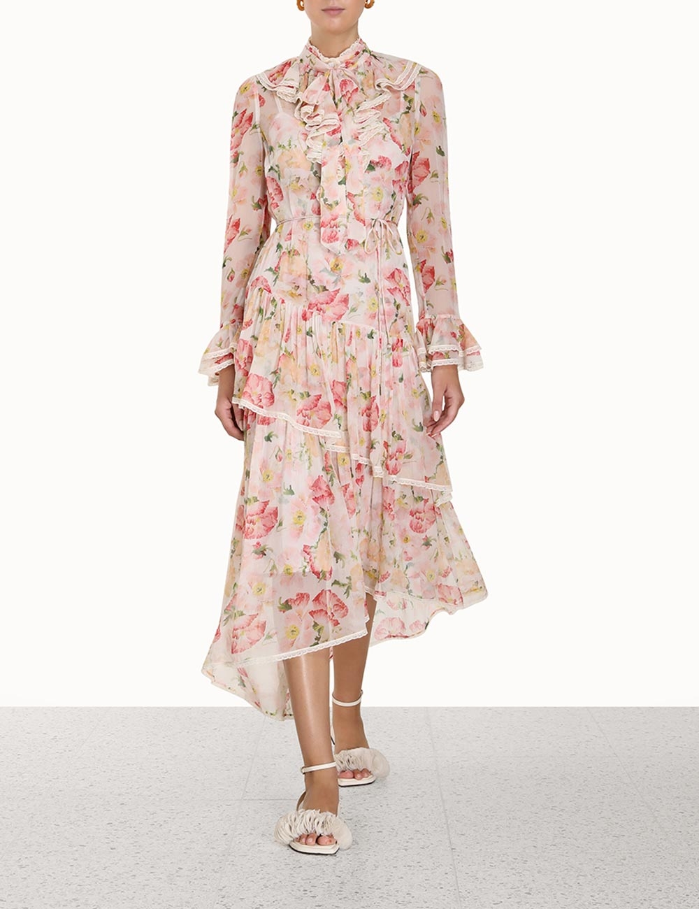 Coaster Lace Ruffled Midi