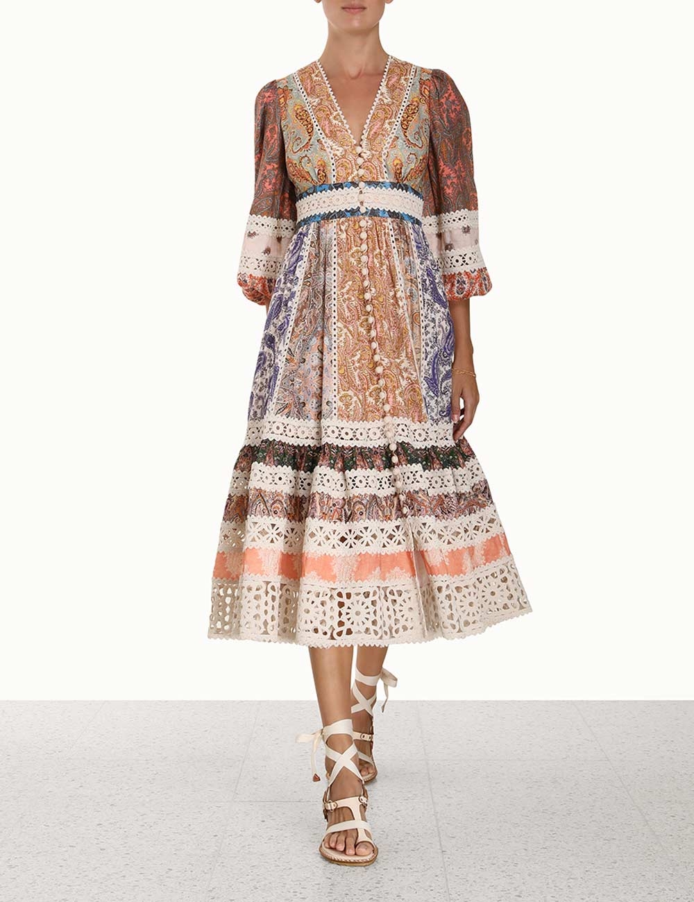Devi Spliced Midi Dress