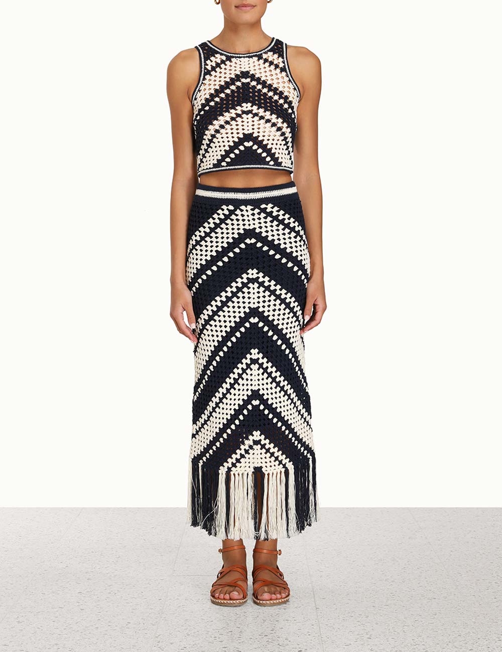 Chintz Crochet Fringed Skirt
