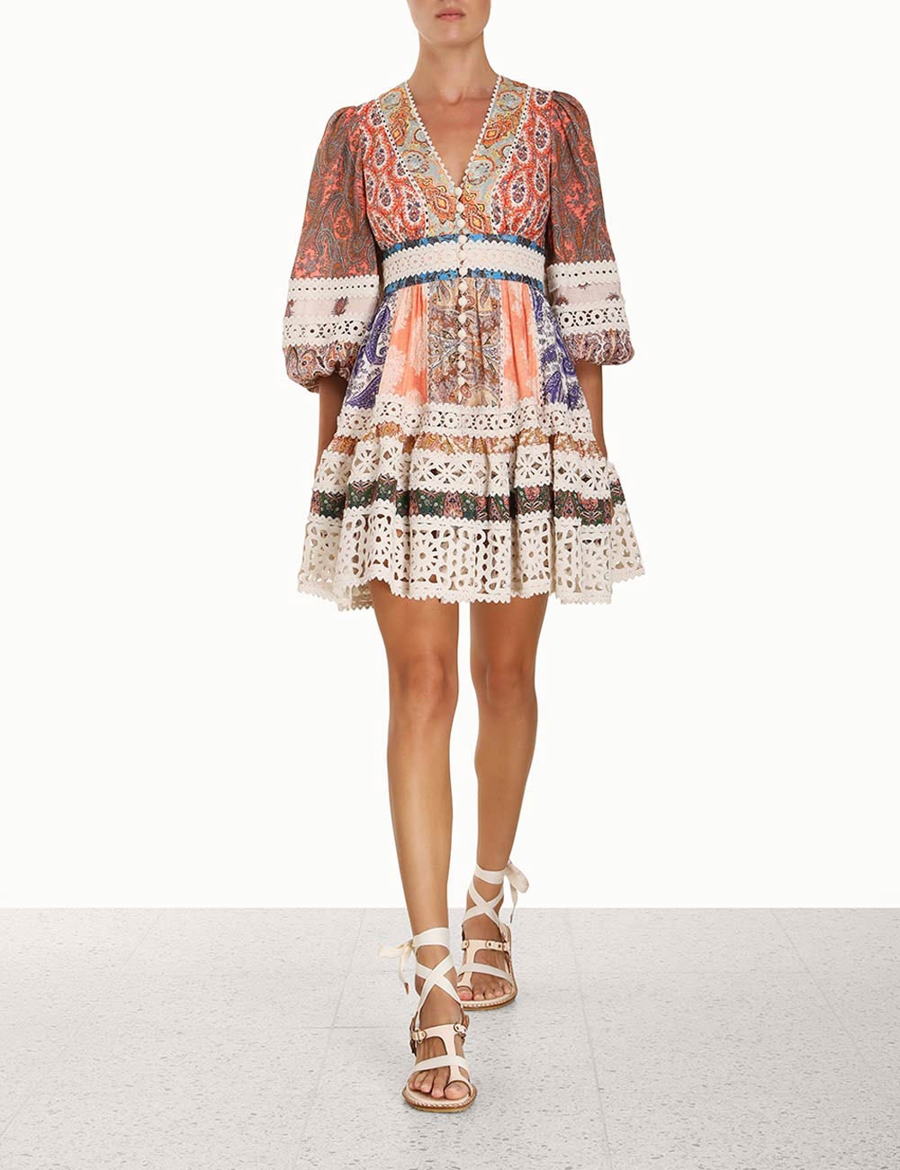Devi Spliced Billow Mini Dress