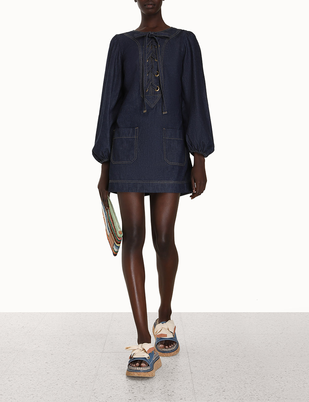 Devi Lace Up Tunic Dress