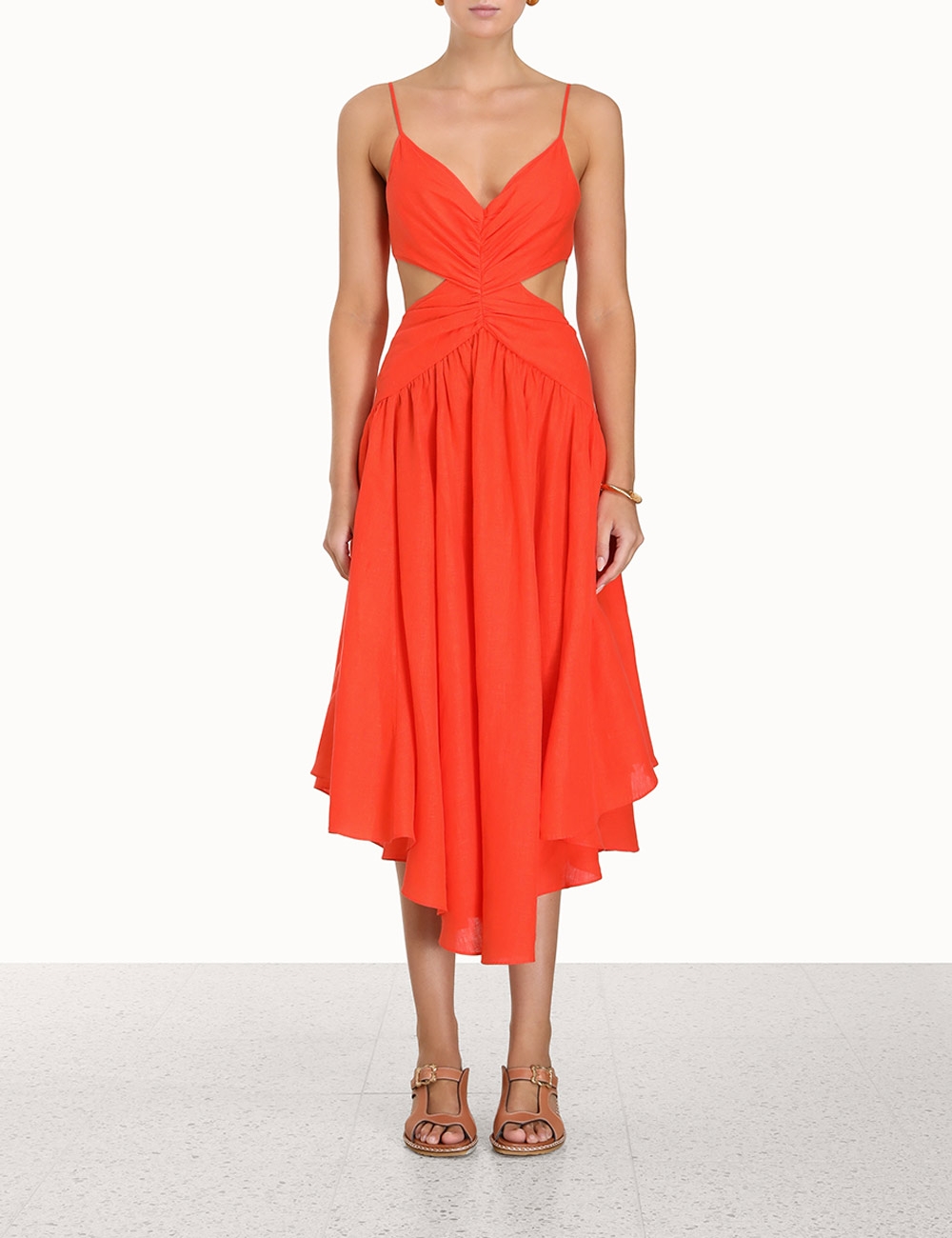 Raie Plunge Cut Out Midi Dress