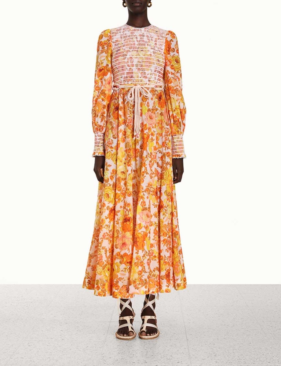 Raie Smocked Bodice Midi Dress