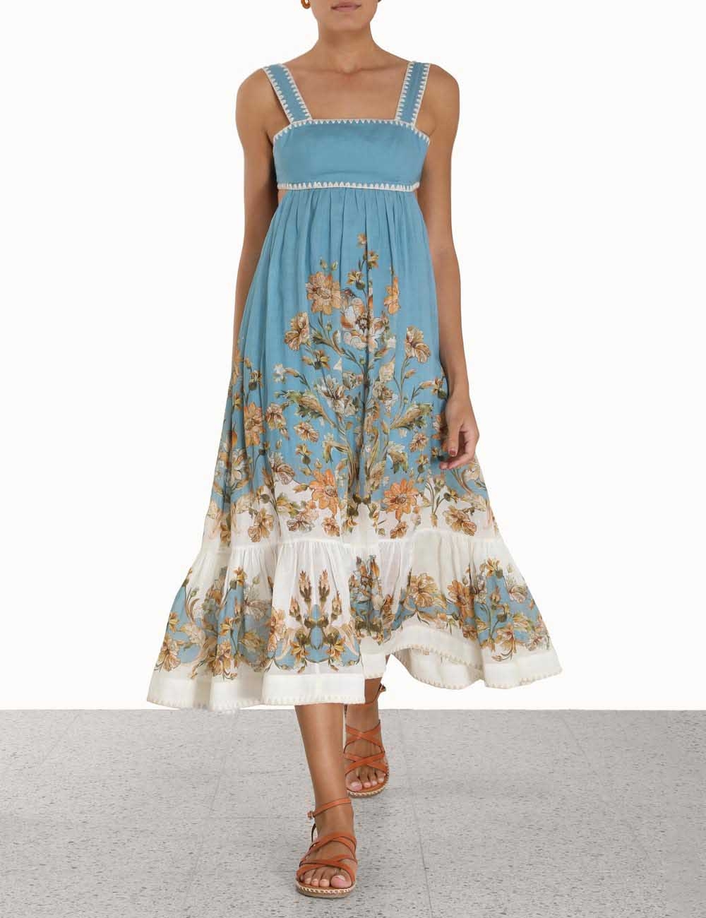 Chintz Tiered Midi Dress