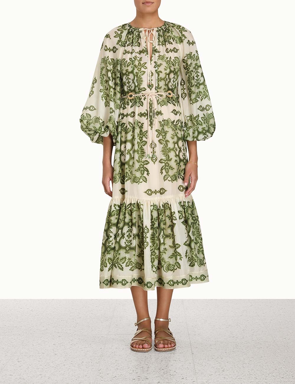 Raie Tiered Billow Midi Dress