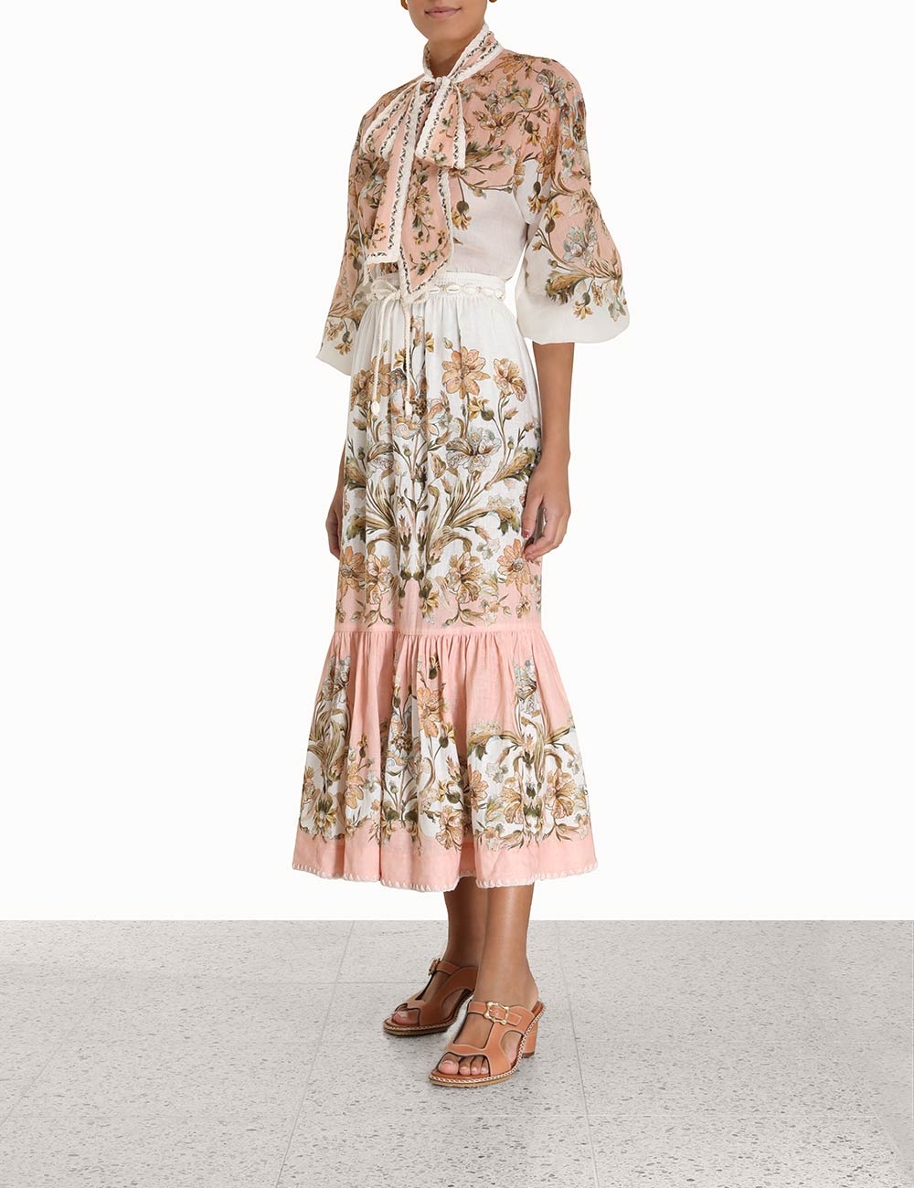 Chintz Tiered Midi Skirt 