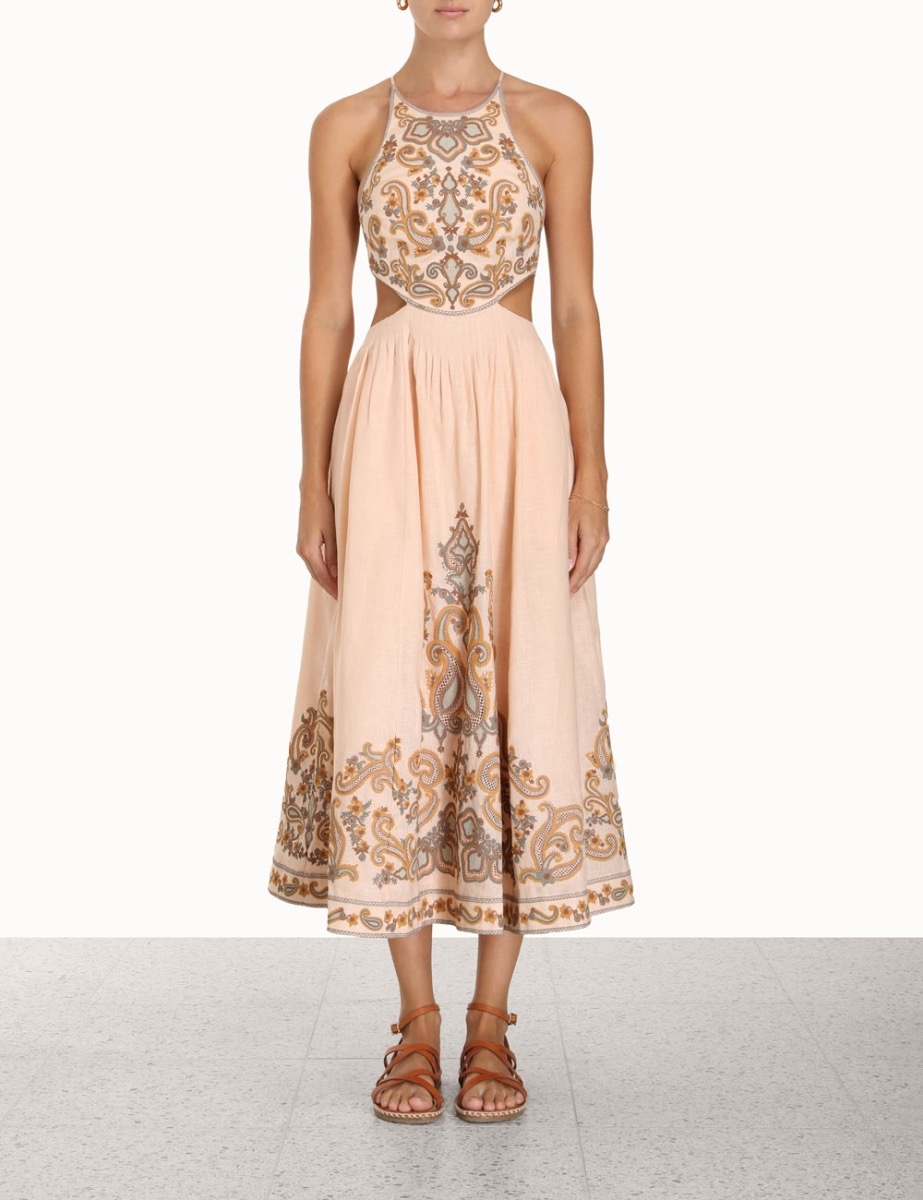 Devi Halter Tie Midi Dress