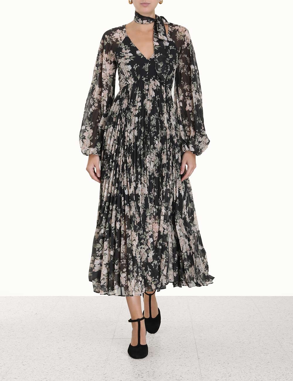 Sunray Pleated Midi Dress