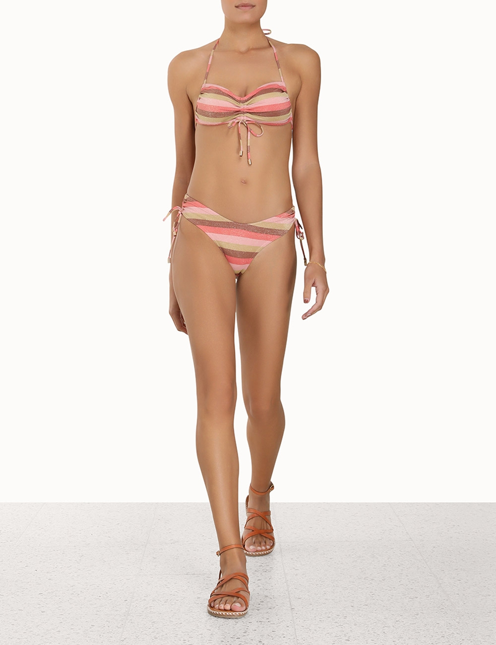 Vacay Lurex Ruched Side Bikini
