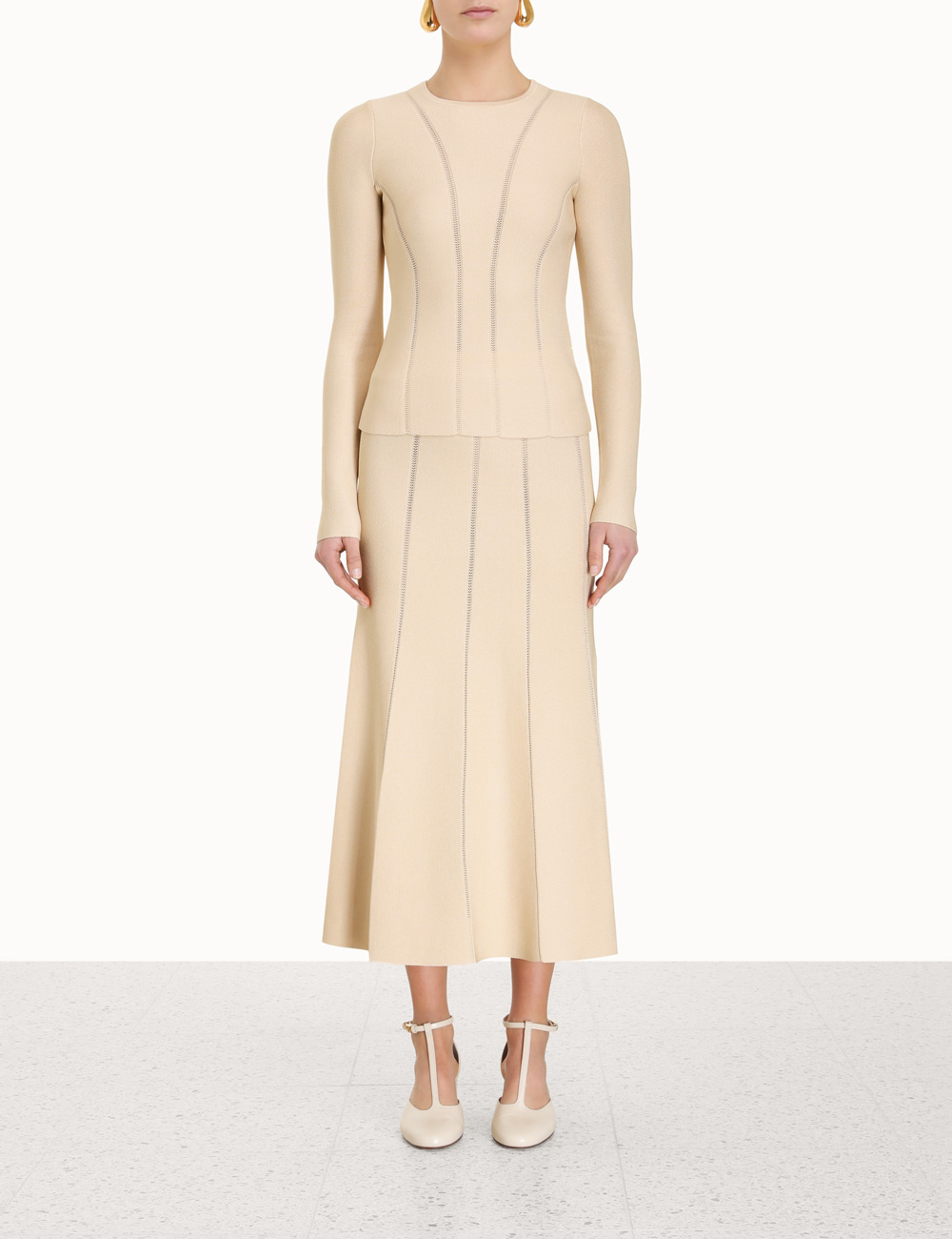 Luminosity Knit Panelled Skirt