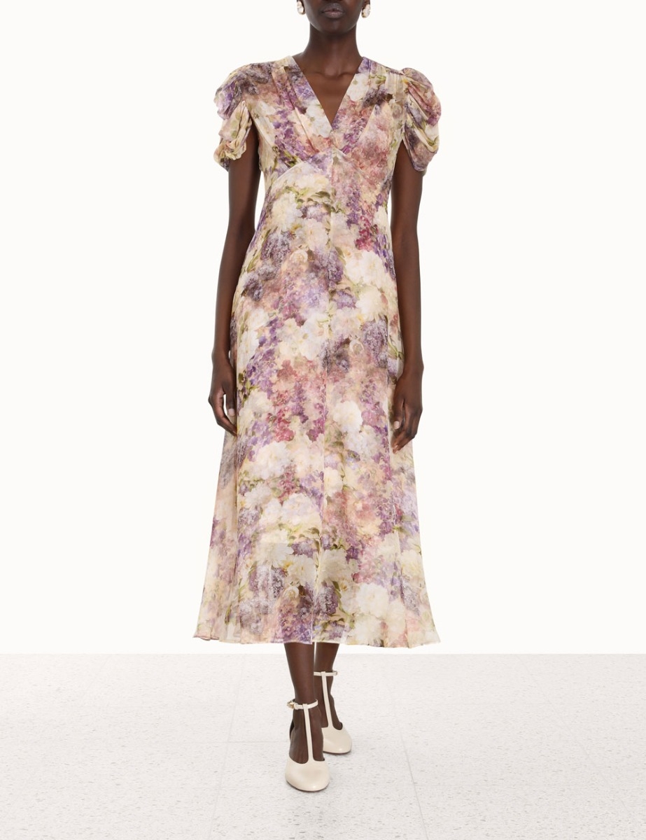 Lyrical Gather Sleeve Midi