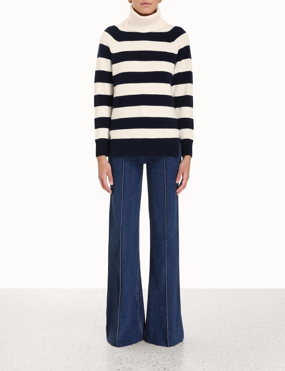 Striped Roll Neck Sweater