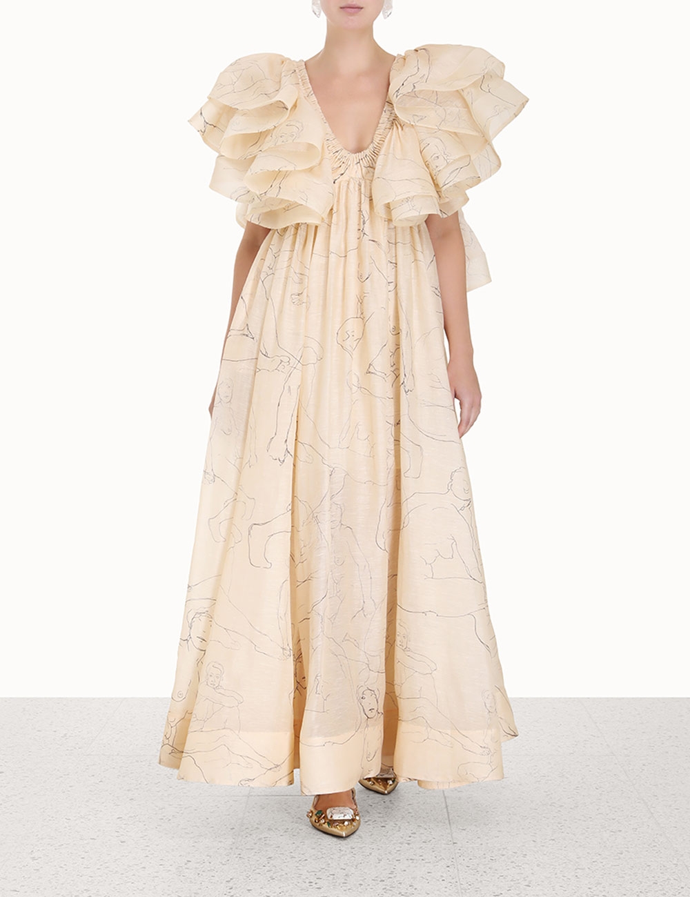 Luminosity Ruffle Gown