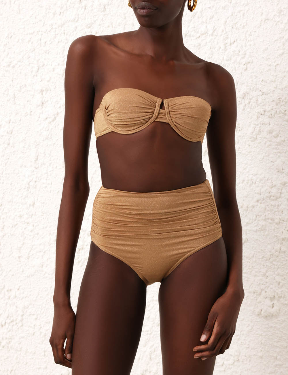 Junie Lurex Gathered Bikini