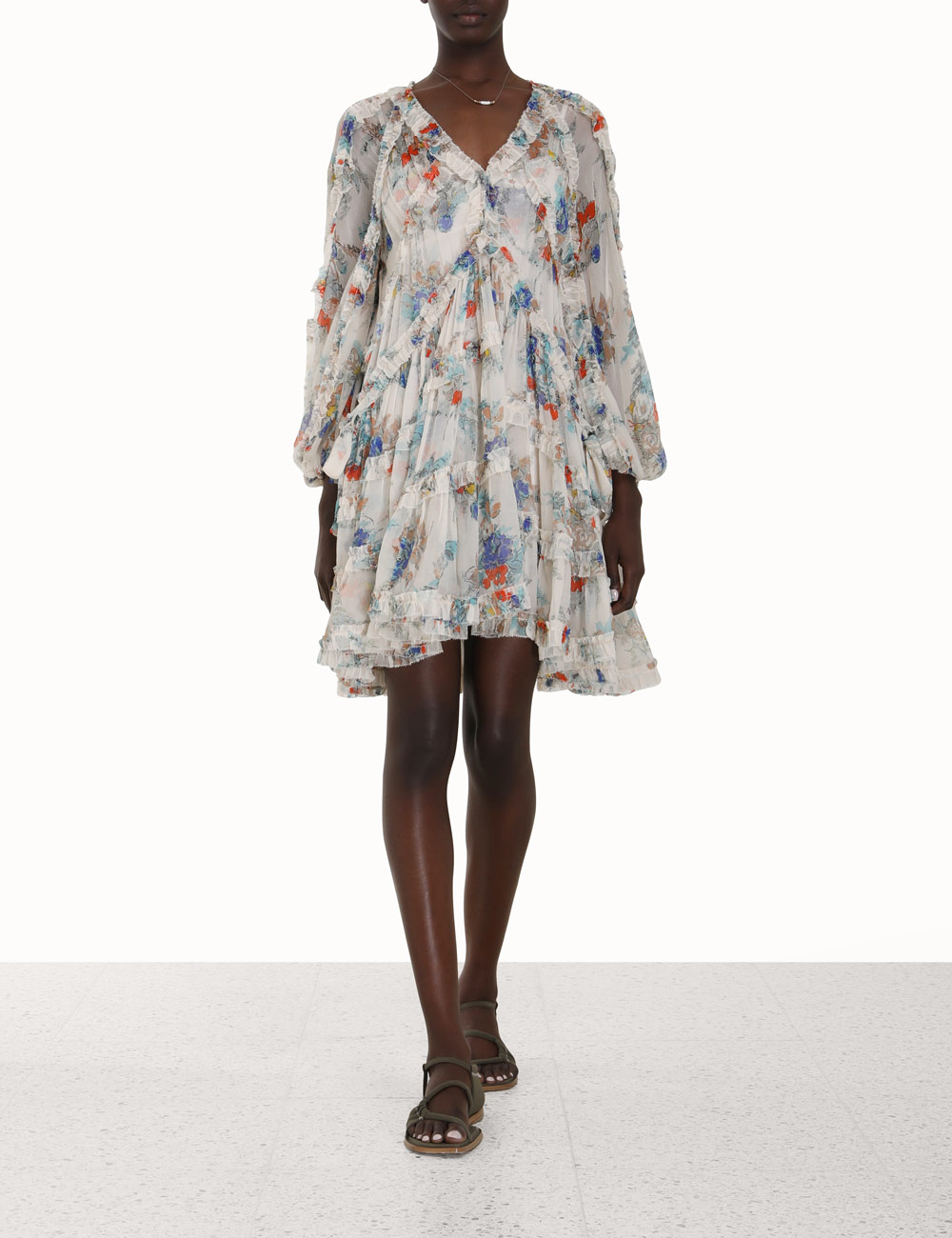 Clover Frill Billow Mini Dress