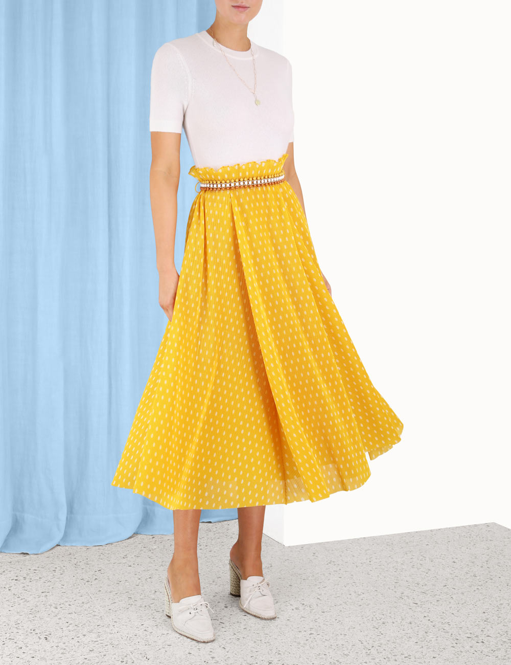 Pleated Midi Skirt