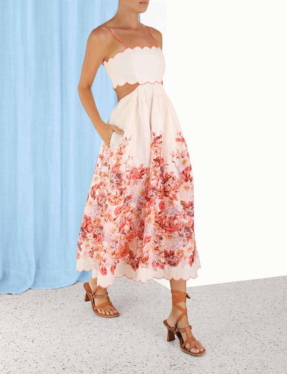 Devi Scallop Midi Dress