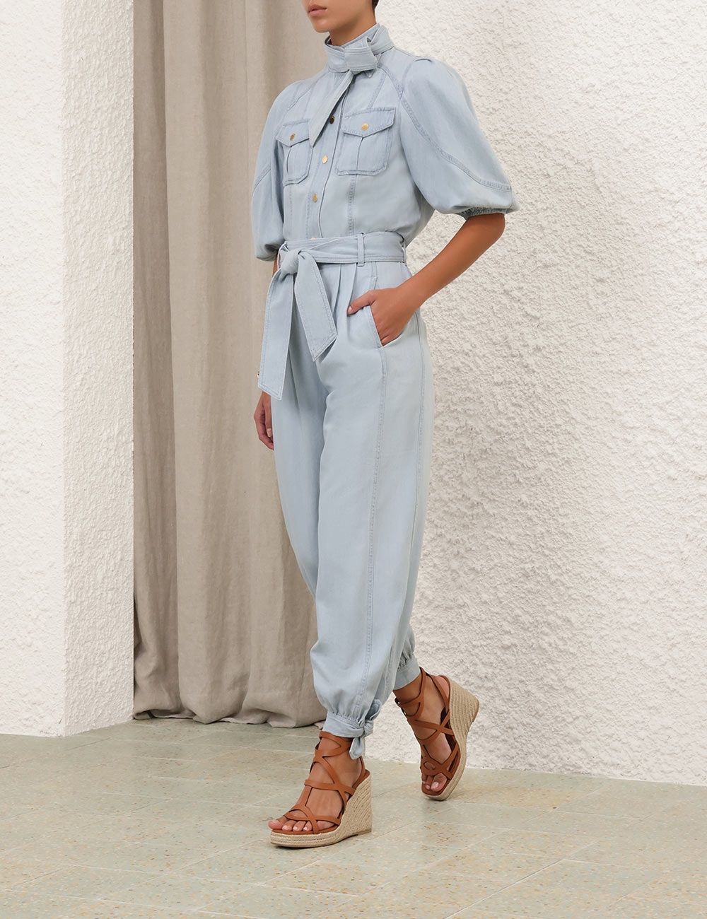 Acacia Denim Harem Pant Ice Storm Online | Zimmermann