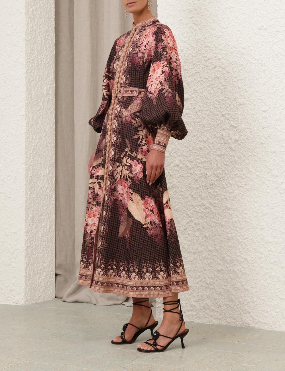 Illuminate Buttoned Midi Dress Black Floral Online | Zimmermann Illuminate Buttoned Midi Dress Black Floral Online | Zimmermann