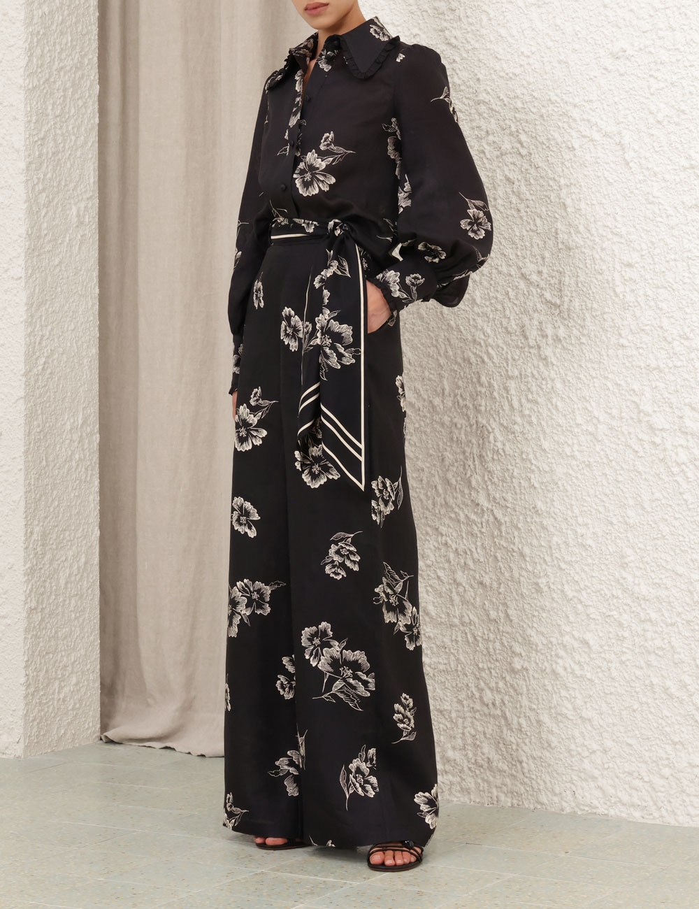 Wide Leg Pant Black Poppy Online | Zimmermann