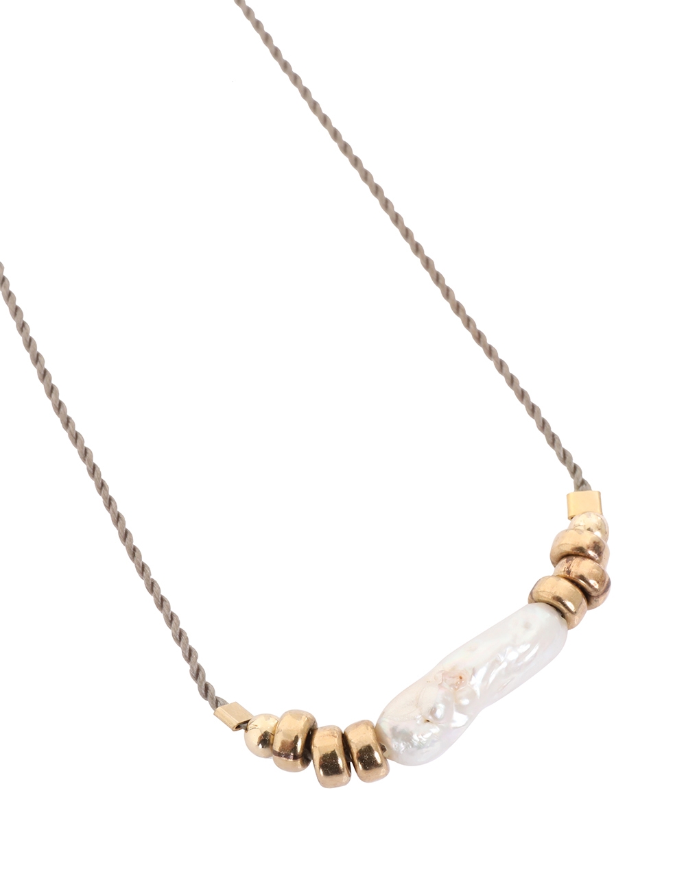 Long Pearl Corded Necklace