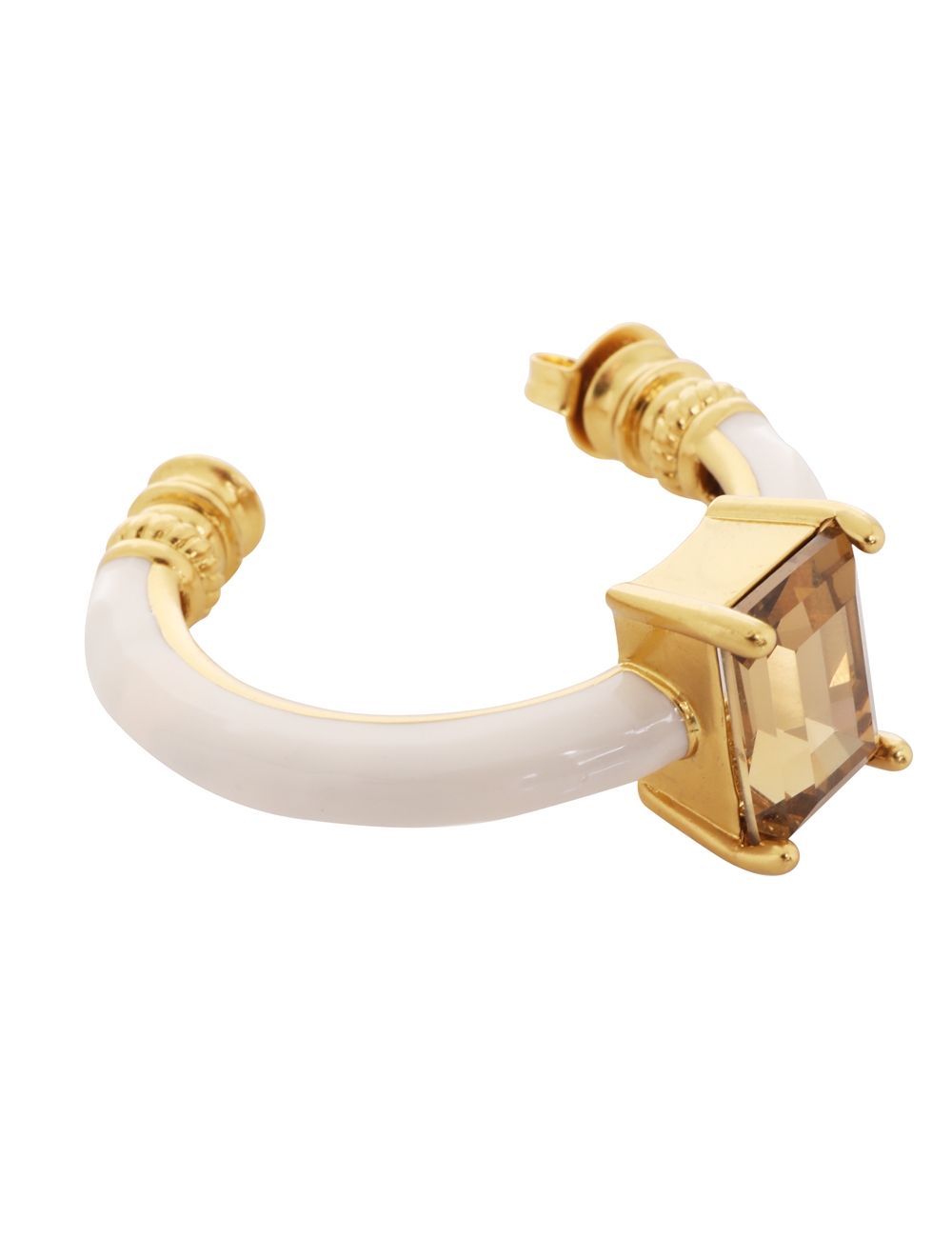 Enamel Crystal Hoop Earrings