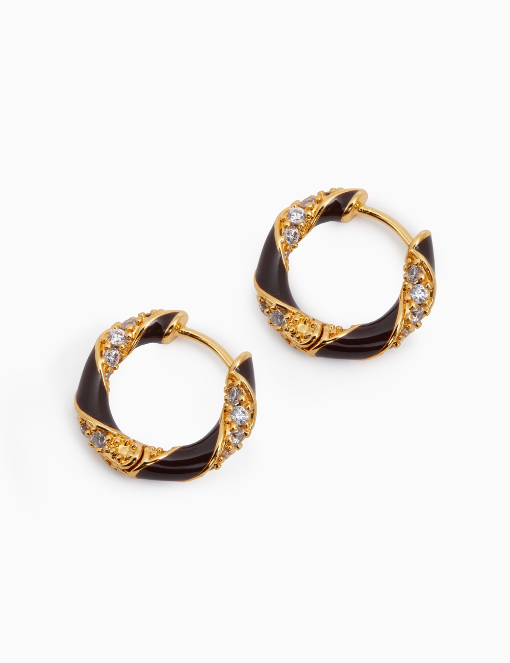 Candy Stripe Pave Hoops