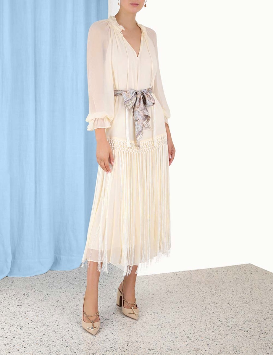 High Tide Fringe Midi Dress