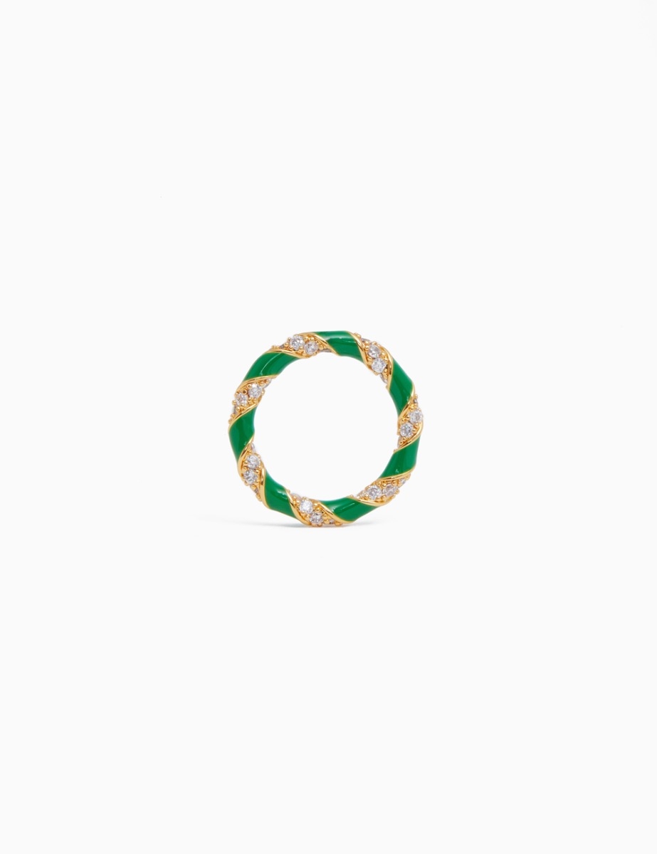 Candy Stripe Pave Ring