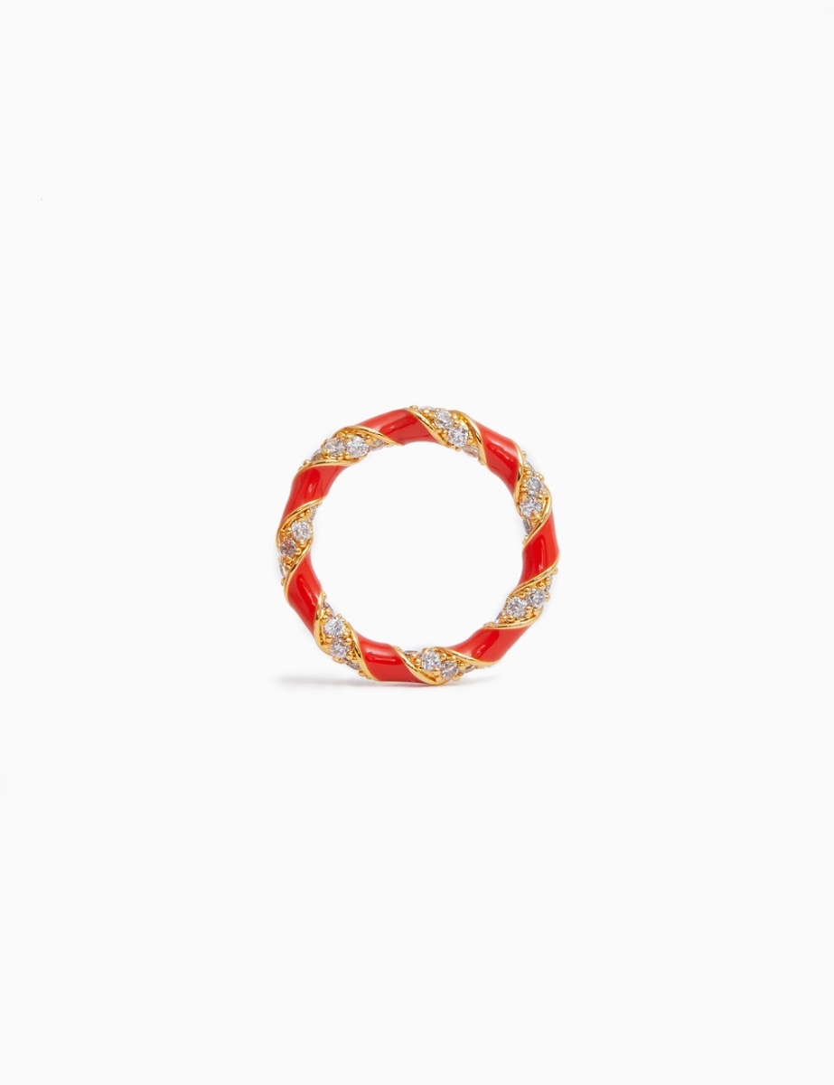 Candy Stripe Pave Ring