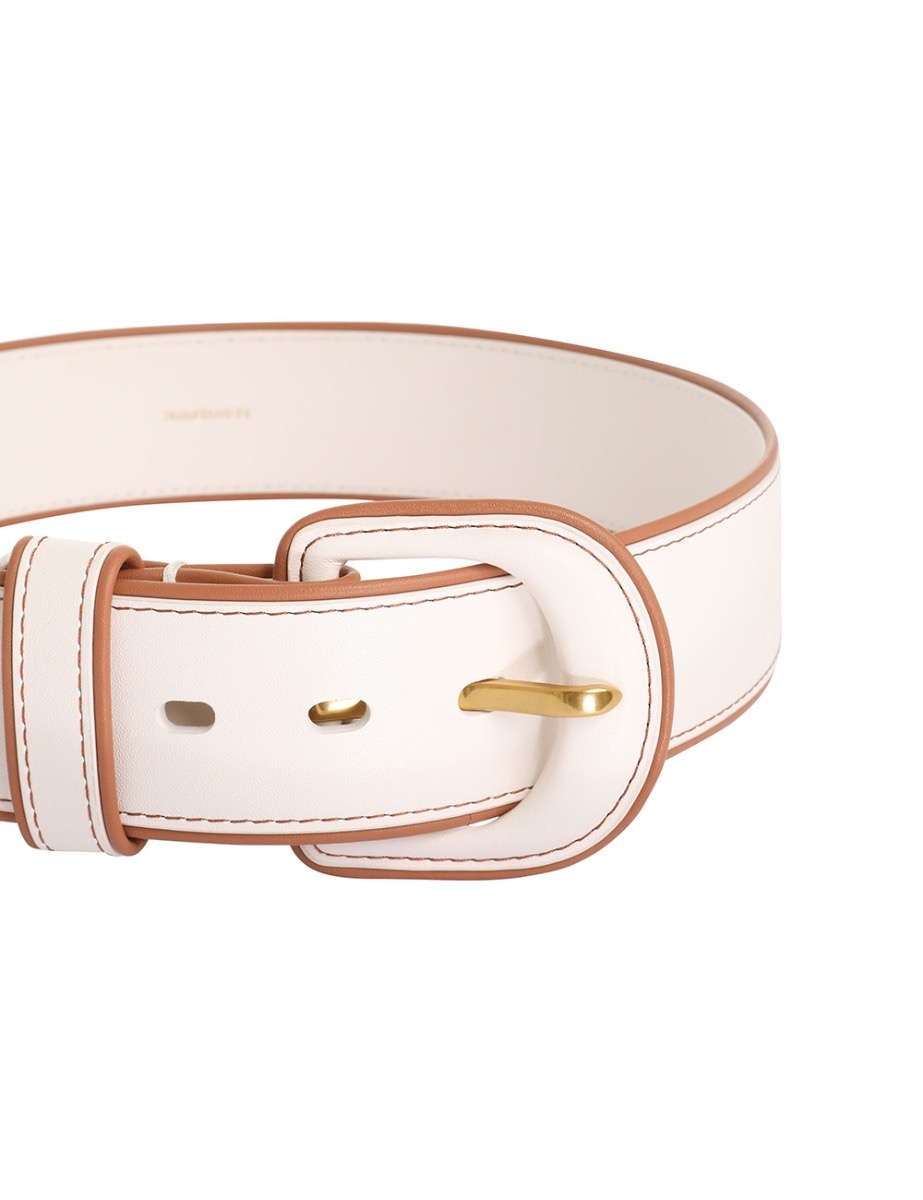 Contrast Leather Waist Belt