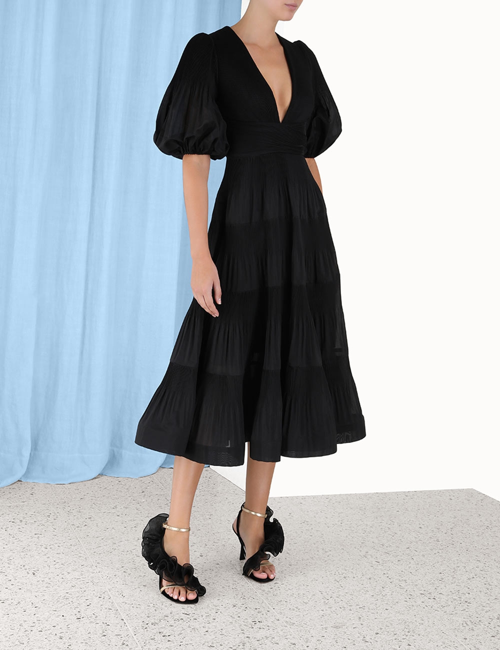 Pleated Midi Dress