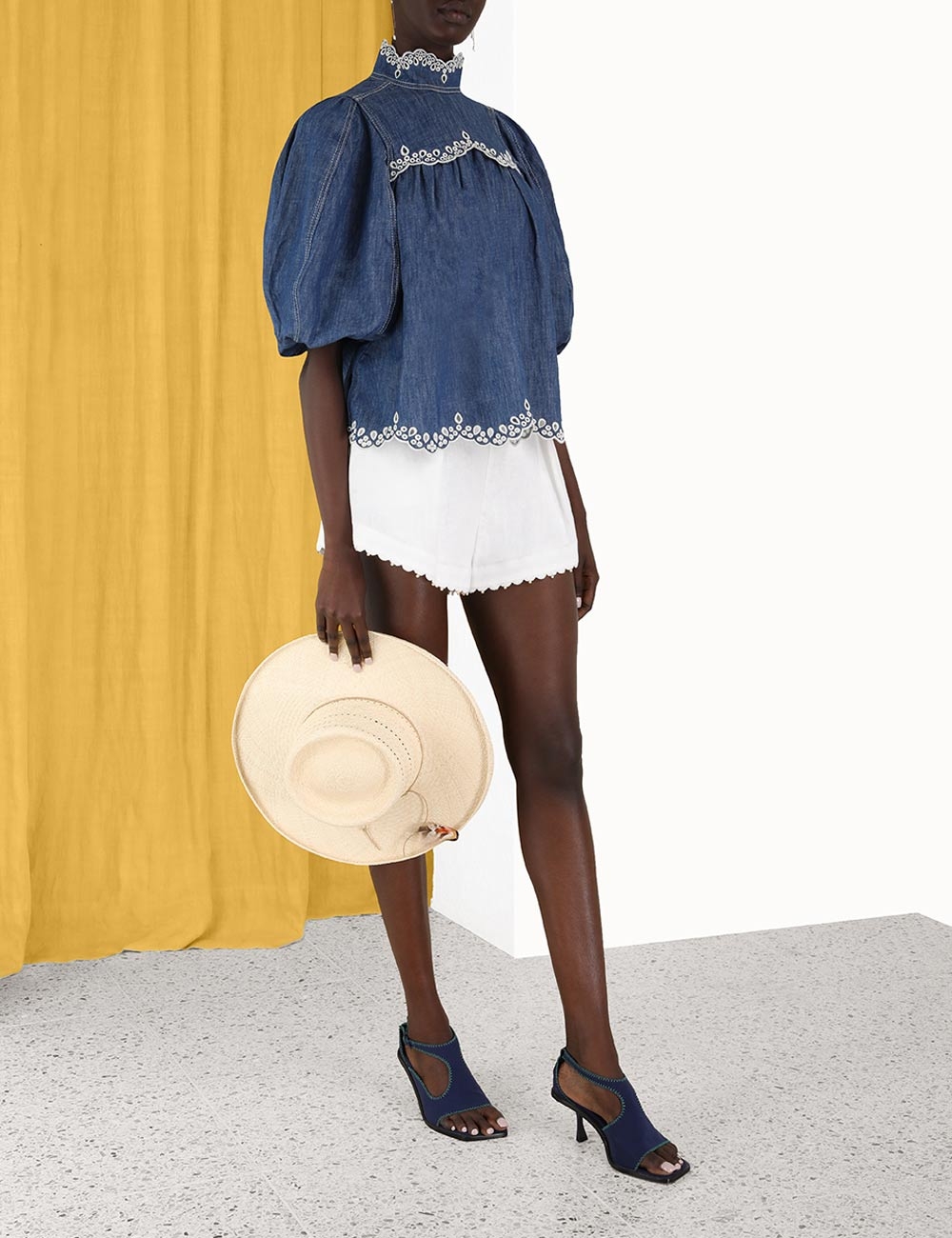 Laurel Scallop Denim Blouse