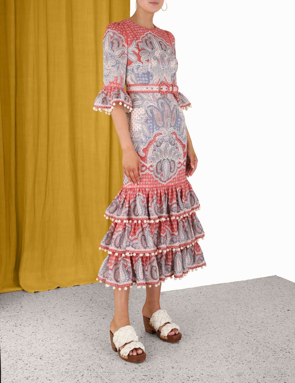 Vitali Tiered Hem Midi Dress